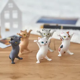 Figuritas decorativas, soporte para bolígrafo de gato divertido, soporte para auriculares, decoración del hogar, decoración del Festival, miniaturas de gatitos encantadores