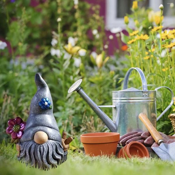 Figuras decorativas Estatuas de gnomo de jardín Autalle de bienvenida al aire libre Pintado a mano Pinturado especial Adorno de Navidad Decoración del hogar Adornos