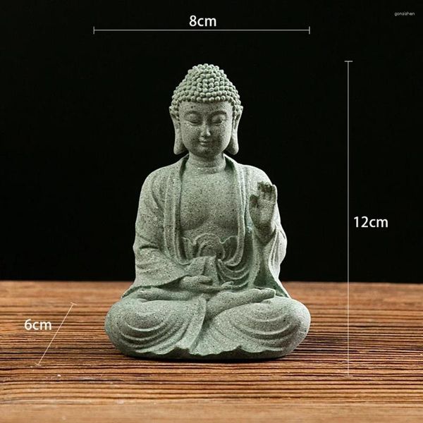 Figurines décoratives, Statue assise de jardin, pierre d'intérieur, ornement Zen, bâtiments en résine, effet de décoration extérieure de bouddha