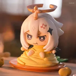 Figurines décoratives Genshin Impact Figure boîte aveugle jeu périphérique dessin animé Kawaii nourriture d'urgence Paimon modèle à collectionner jouets poupée