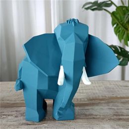 Decoratieve beeldjes Geometrische olifant sculptuur hars abstract standbeeld huis dier savanne ornament gigantisch schepsel ambachtelijke decor inrichting