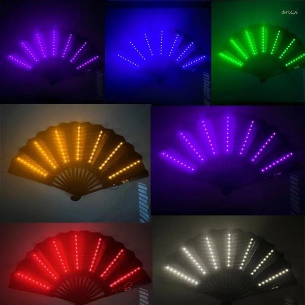 Figurines décoratives Glow Fan pliage LED danse Light Night Show Halloween Christmas Rave Festival Accessoires dans les fournitures de fête sombre