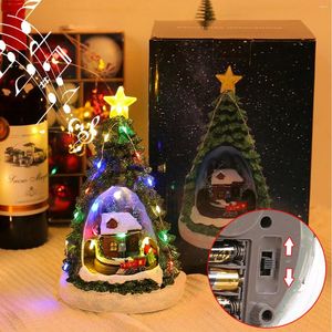 Figurines décoratives incarnables mini-arbre de Noël forme de musique