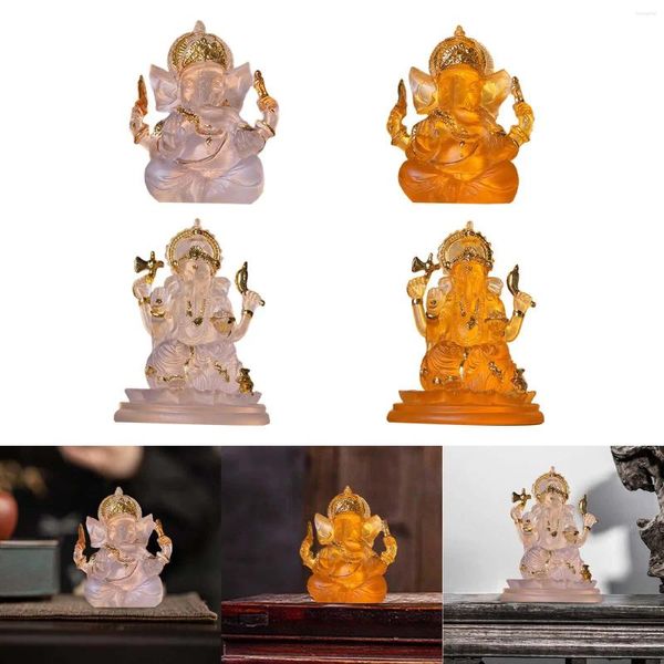 Figurines décoratives Dieu Ganesh Résine Figurine Éléphant Bouddha Bureau Ferme Ganesha Statue