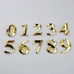 Figurines décoratives Gold Couleur Numéro de plastique Signer la maison Porte mur