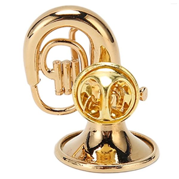 Figurines décoratives Golden Miniature French Horn Musical Instrument Ornements Beautiful Rust Protection Brooch Gift Home Decor