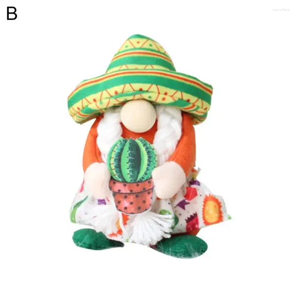 Figurines décoratives Beau poupée sans visage adorable vieil homme ornement grand nez cadeau de cactus cactus nain aîné