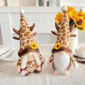 Figurines décoratives Great Rudolph Doll Burr Cotton Cotton Faceless Dwarf Standing Giraffe Toy