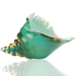 Decoratieve beeldjes Groene kunst Glass Shell Hand geblazen Conch Figurine Paperine Sculpture Home Decoratie Wedding Ornament