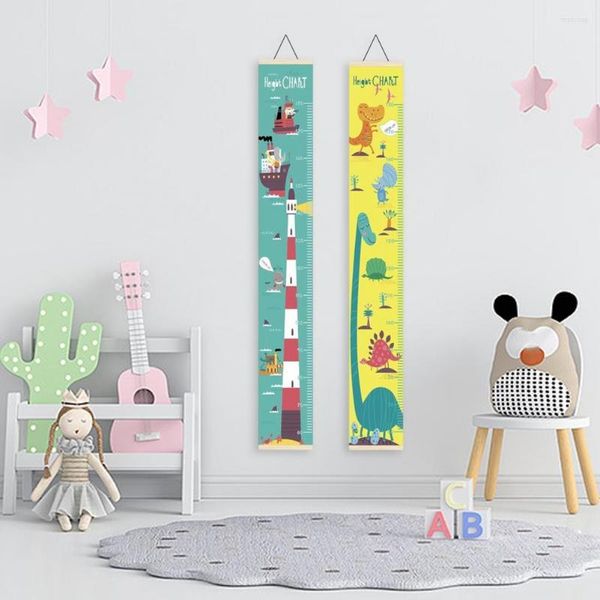 Figuritas decorativas indicador de gráfico de crecimiento tela no tejida regla de altura pegatina de pared para medir niños niñas sala de estar colgante