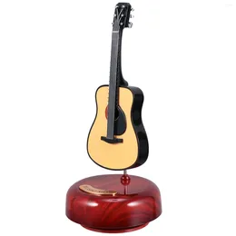 Figurines décoratines Boîte de guitare avec base rotative Classic instrument modèle artisanat artware
