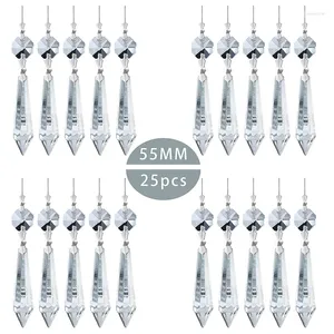 Figurines décoratives HD 25pcs Crystals de lustre Crystal Crystal U Drop Prisms ICTICLE 3 