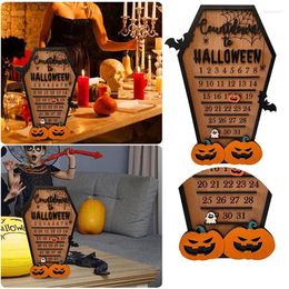 Decoratieve beeldjes Halloween Advent Kalender Diy Moving Houten Countdown to Christmas Decor Horror Ornamens Creative Indoor Home Party