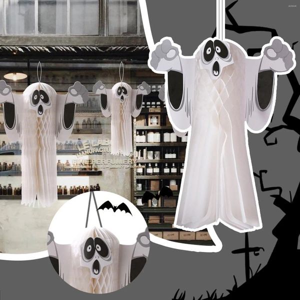 Figurines décoratines Halloween Decoration Honember Ball House House Bar KTV Scene Blancs Blancs Garland Ornements pour le rose arbre de Noël