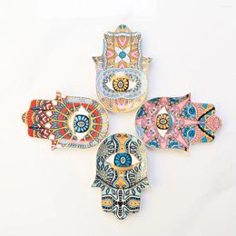 Figuras decorativas de mano de Hamsa, plato de cerámica, bandeja de almacenamiento de joyas de bergamota negra, soporte para collar, baratija, decoración de mesa