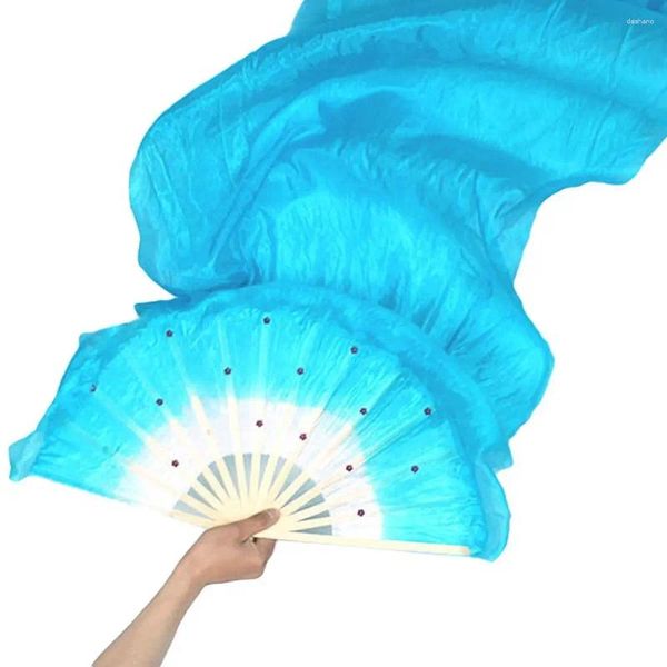 Figurines décoratives Fans de soie colorés à la main dansant Bamboo Long Tools Simulation Veaux pour femmes Costume de danse du ventre