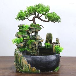 Decoratieve beeldjes Handgemaakte hars Waterfall Desktop Fountain Zen Meditatie Peaceful Home Decoratie