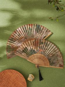 Figurines décoratives peintes chinoises peintes à la main et peinture Fan pliant collection maison artisanat de mariage voyage en plein air portable
