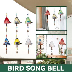 Decoratieve beeldjes Handgeschilderde hars hangende vogellied bel windgong voor muur raam deur ornamenten tuin terras decor