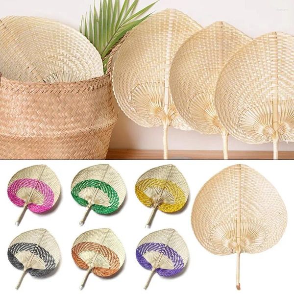 Figuras decorativas hechas a mano de bambú Artificial regalo fiesta verano tejido ventilador enfriamiento paja tejida a mano