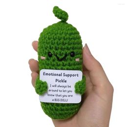 Decoratieve beeldjes handgemaakte gevlochten komkommerpop emotionele ondersteuning ingelegde cadeau haakbreien ornament