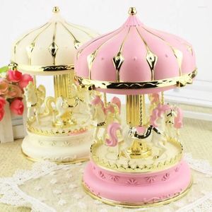 Decoratieve beeldjes handgemaakte carrousel muziekdoos elegante kleurrijke girly hart ornamenten schattige kinderen speelgoed verjaardagscadeau