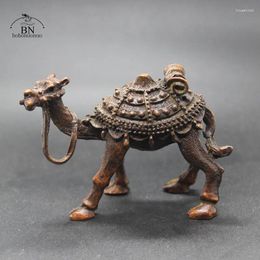 Figurines décoratives faites à la main en laiton pur - Statue de chameau - Décoration de bureau - Cadeaux de décoration d'intérieur - Sculpture de thé en cuivre
