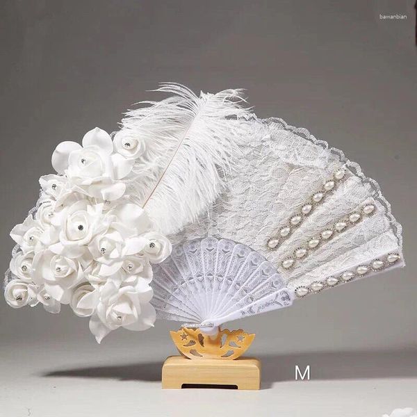 Figurines décoratives Fans de plumes nuptiales faites à la main