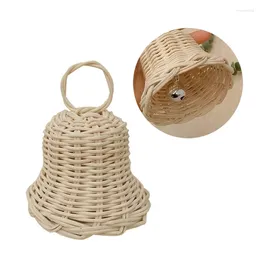 Decoratieve Beeldjes Handgeweven Bells Hanger Rotan Geweven Charme Ornament Ambachten Huishouden Voor Thuis Festival Vakantie Feestdecoratie Cadeau