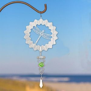 Decoratieve beeldjes Hangende windtuig Outdoor Ornamenten Wandtuin Raam roterende ambachtelijke woninginrichting Spinners ketting ornament -objecten