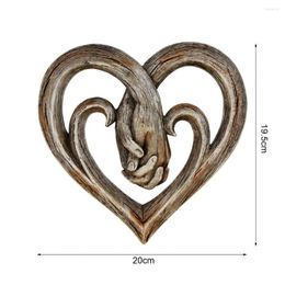 Decoratieve beeldjes Harthangende sculpturen voor huis Rustieke muurhangende inrichting Wood 2023 Holding Hands Kamer decoratie