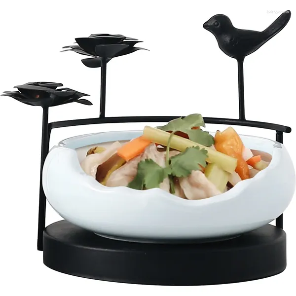 Figurines décoratives haut de gamme Club El plat froid ouvert Style chinois rétro Conception artistique fer céramique vaisselle spéciale