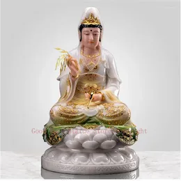 Decoratieve beeldjes Hoogwaardige aanbidding Jade Godin Guan Yin Avalokitesvara Boeddha Statue Asia Home Safe Protection Prosperity 30cm groot