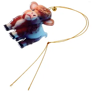 Figurines décoratines Highland Cow Pendant Car Inner Christmas suspension Ornement Party Decor