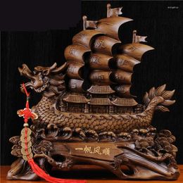 Figurines décoratives accessoires de décoration pour la maison voile lisse décorations de bateau dragon cadeau pour l'ouverture d'un magasin d'entreprise salon artisanat en résine