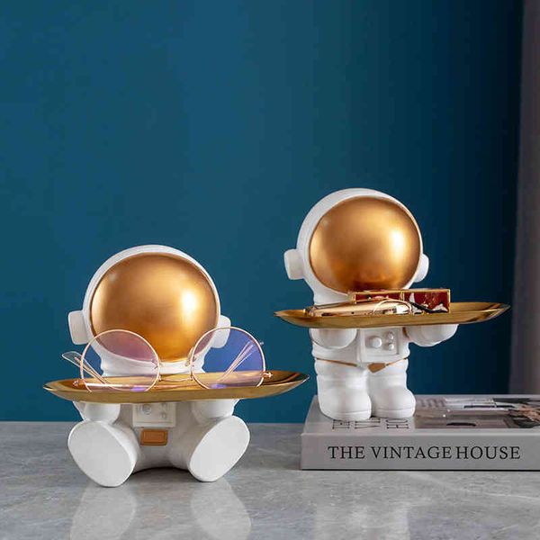 Figurines décoratives décoration de la maison astronaute rangement ornement salon bureau bonbons clé plateau de rangement chambre créative Spaceman tirelire accessoire