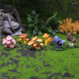 Decoratieve beeldjes Home Toys Moss Terrarium Mushroom Rem Room Decor Fairy Garden Decoratie Diy Miniatuur Flower Pot Accessoires