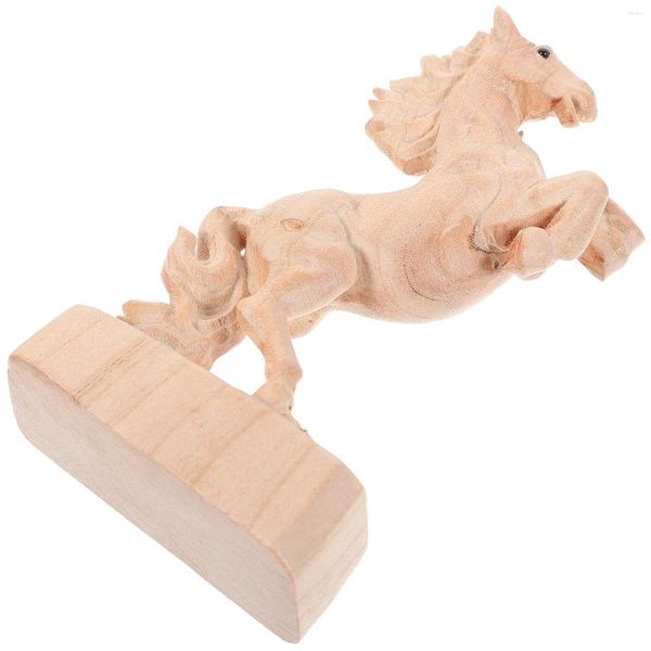 Figuras Decorativas Caballo Tallado En Madera Adornos Estatua Artesanal Estatuilla Decoración Decoraciones De La Casa para El Hogar En Forma De Animal Decorar Escultura