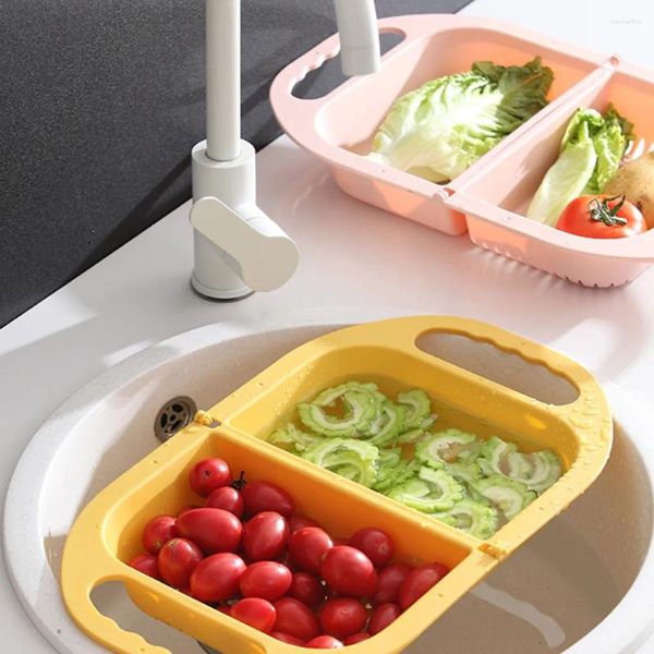 Figuras decorativas para el hogar, lavabo multifuncional para lavar verduras, cesta de frutas de plástico y drenaje de limpieza