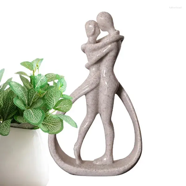 Figurines décoratives étreignant couple amour statue fabriquée à la main moderne romantique kissingcouple figurine un cadeau unique et personnalisé pour