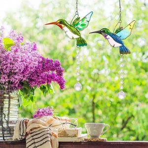 Figurines décoratines Hummingbird Tarit Chimes Pendant Fer Fon Fon Gardening Bird Carillon pour la fenêtre murale Porte de porte Ornements suspendus