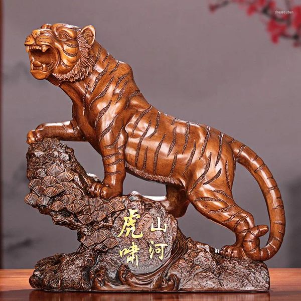 Figurines décoratives Huxiao Mountain River Tiger Decoration Maison Télé Ménage Cabinet de bureau