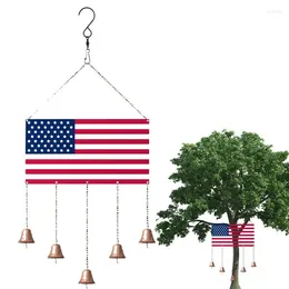 Figurines décoratines Independence Day American Flag Wind Chime Outdoor Gardening Home Decoration Pendant Yard Commémoration Cadeaux