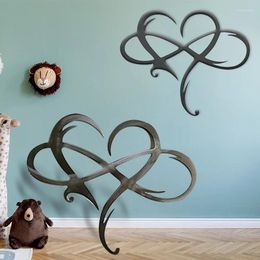 Decoratieve beeldjes Infinity Hart Staal Wall Decor L Grootte Metal Art Love Sign for Home Wedding Wind Chimes Hangende accessoires
