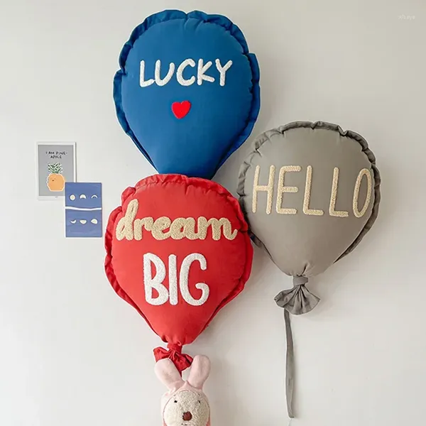 Figuras decorativas INS Balloon Medro de pared colgante de algodón Cartoon Almohada de estilo nórdico decoración de la habitación del dormitorio del bebé en el hogar