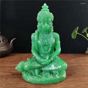 Figurines décoratives Jade Color Hanuman Statue Hindu Ganesha Monkey God Bouddha Figurine Sculpture Room Bureau Home Decoration India Feng