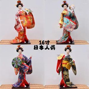 Decoratieve beeldjes Japanse schoonheid Woman Kimono Doll Folk 42cm Craft Geisha Puppet Home El Decoratie ornament