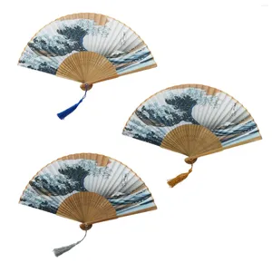 Decoratieve beeldjes Japanse fan vintage stijl bamboe zijde duurzame Chinese handheld voor decoratie dans verjaardag bruiloftsbenodigdheden