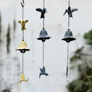 Decoratieve beeldjes Japanse stijl Pure Hand Iron Wind Langse Leuke hangende Bell Bird Ornamenten Prachtige hangend huis buiten de auto