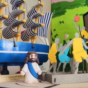 Figurines décoratives Jésus Jouet Pâques Original-Design Mini Figurine en caoutchouc pour cacher et chercher des cadeaux de fête religieuse Artisanat de l'école du dimanche
